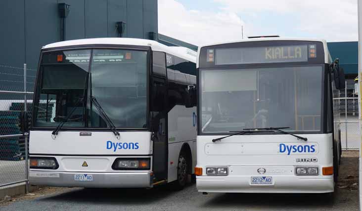 Dysons Metrotec Delta 16.210 Express 981 & Hino RG230K Bustech 983